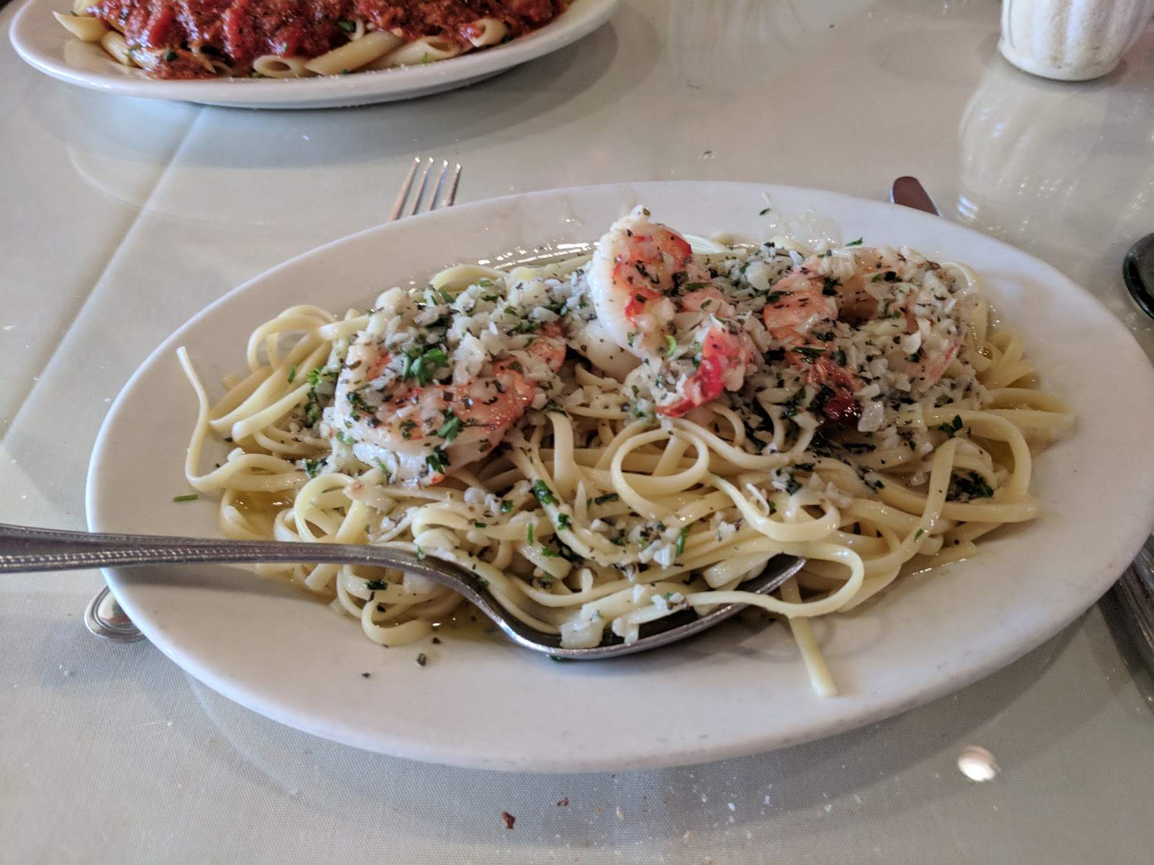 Shrimp Scampi at Andino's in Providence