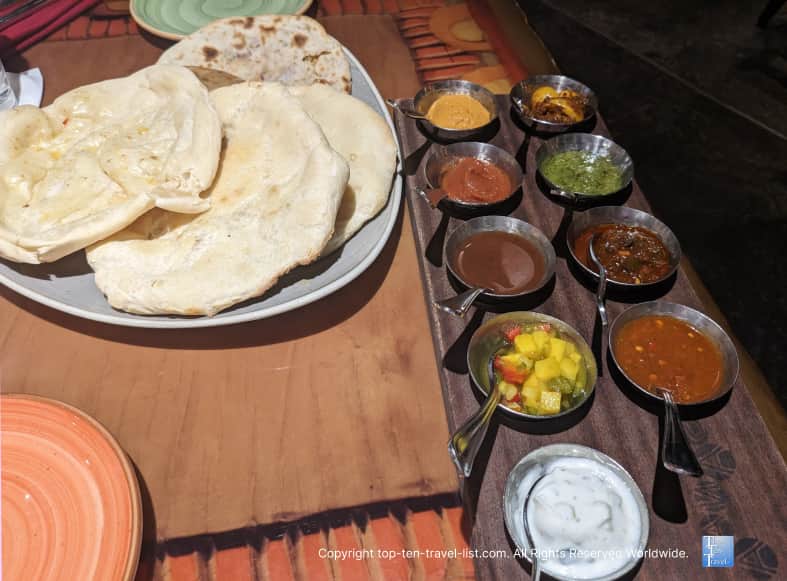 Indian bread service at Sanaa at Disney's Animal Kingdom Lodge
