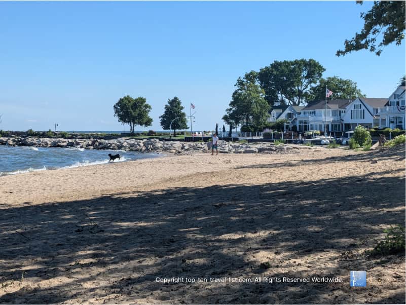 Summer day at Main Street beach in Vermillion, Ohio