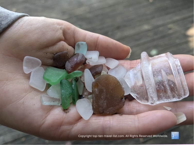 Seaglass found at Old Woman's Creek in Huron, Ohio