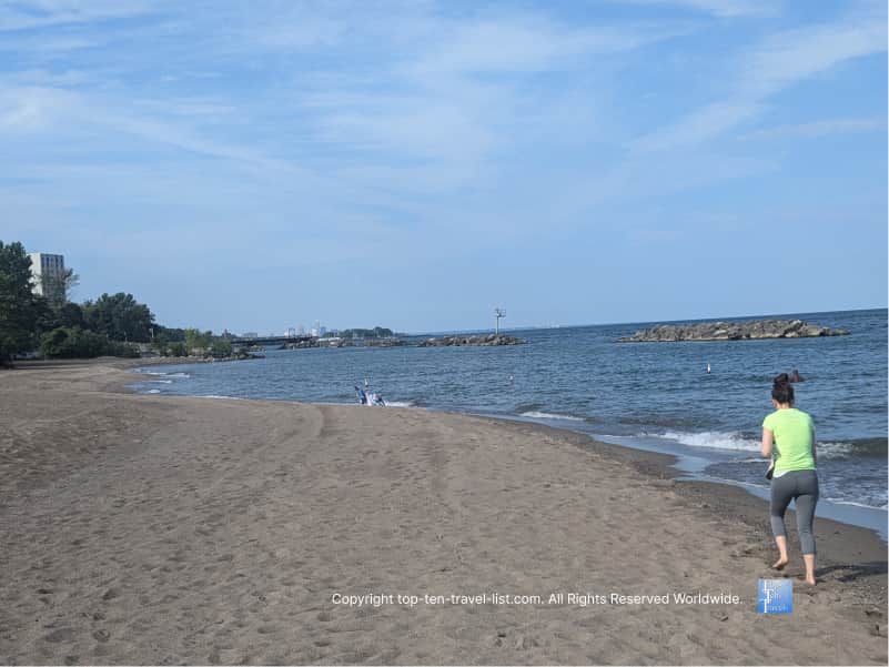 Searching for seaglass at Euclid Beach Park in Cleveland