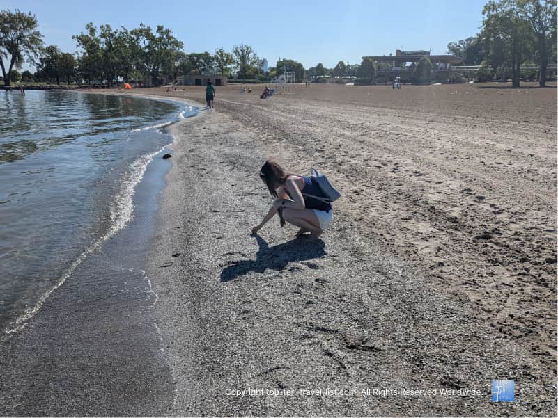 Searching for seaglass at Perkins Beach in Cleveland