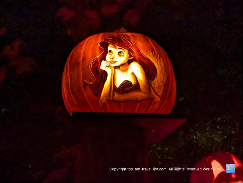 Ariel pumpkin at the Jack O'Lantern Spectacular at the Pittsburgh Zoo
