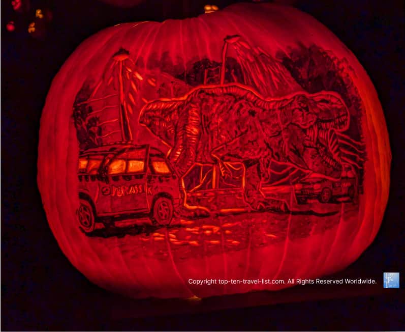 Jurassic Park Jack O'Lantern at the Pittsburgh Zoo