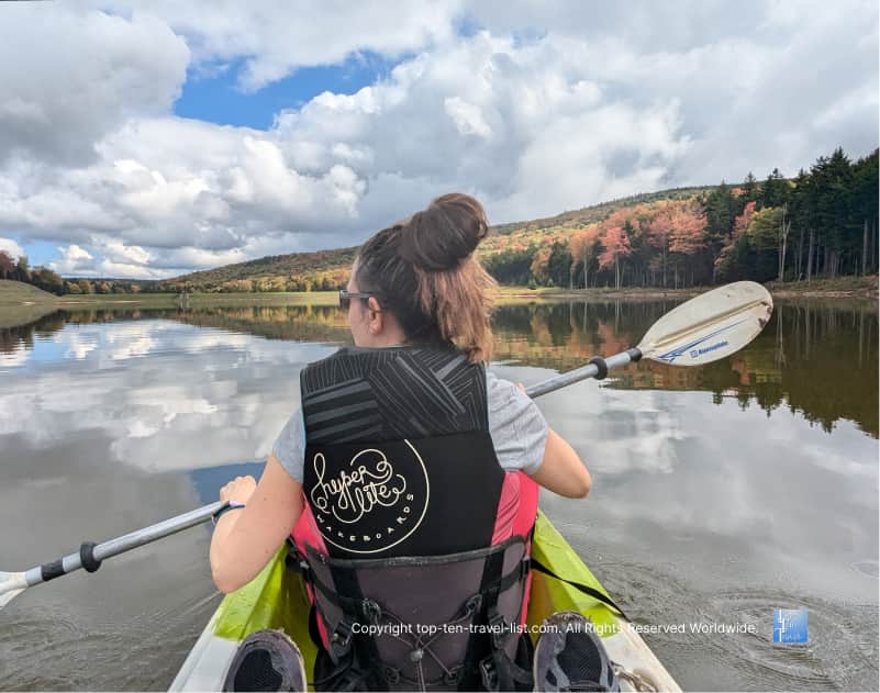 Beautiful kayaking adventure on Shavers lake in Shavers, WV