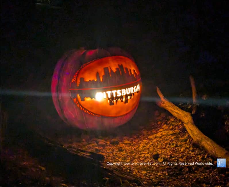 Pittsburgh skyline jack o'lantern