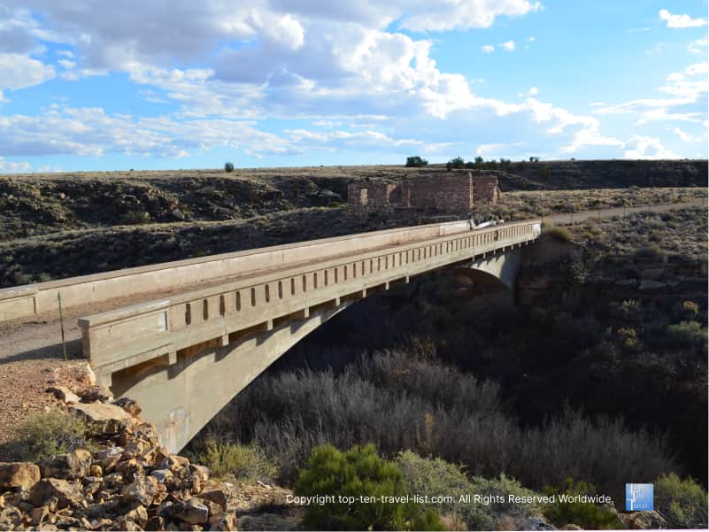 Abandoned Canyon Diablo bridge in Two Guns, Arizona