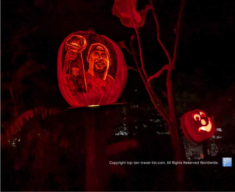 Sports themed Jack O'Lanterns at the Pittsburgh Zoo