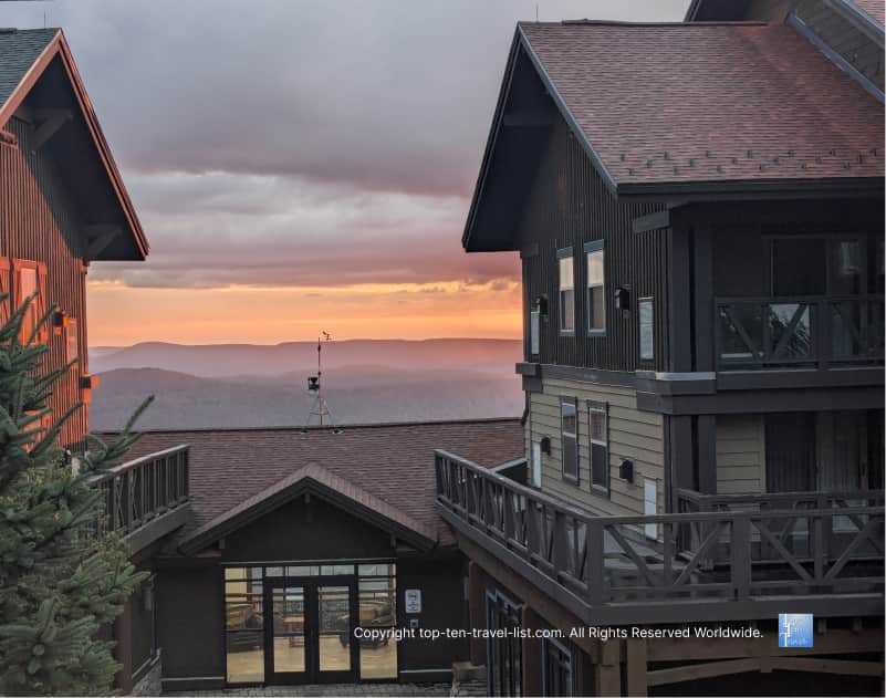 Sunset views from Allegheny Springs resort in Snowshoe, West Virginia