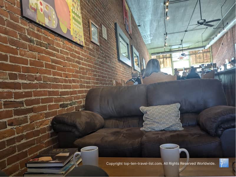 Cozy vibe at Harbor Perk coffeehouse in Ashtabula