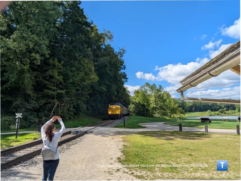 Flagging down the Cuyahoga Valley Scenic Railroad