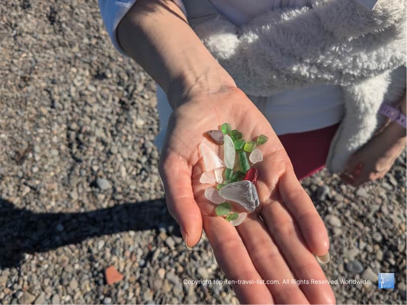 Seaglass found at Walnut St Beach