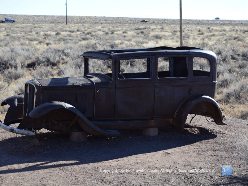 1932mStudebaker marks a section of Rt 66 which once ran through the Petrified National Forest 