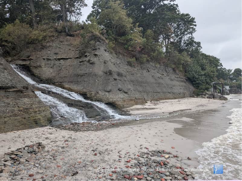 Columbia Beach waterfall in Ohio
