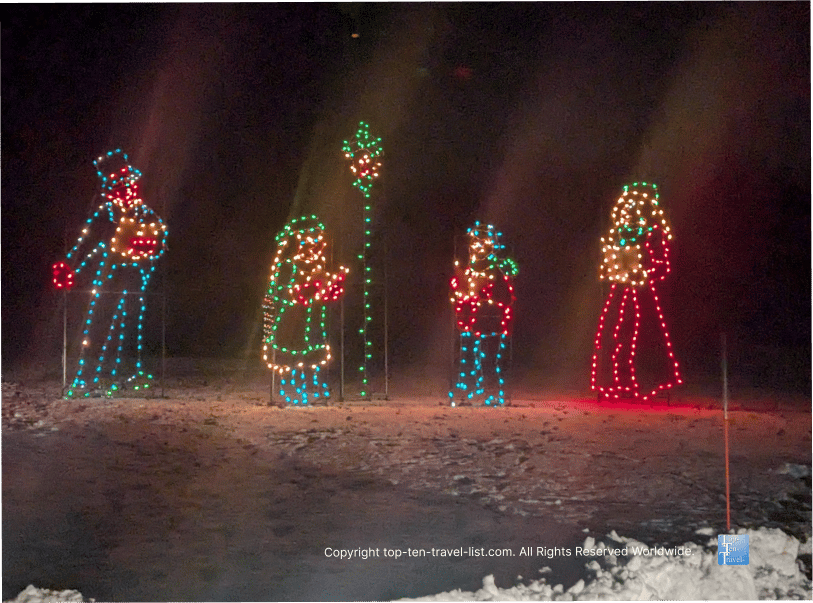 Caroler LED display at Carlisle Reservation drive thru light show in Ohio 