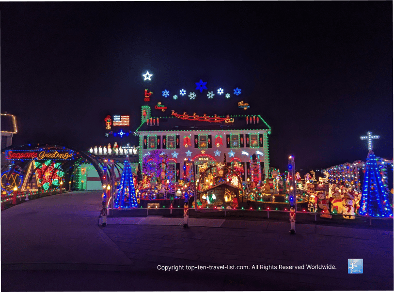 Over-the-top holiday light display at Crown Point Parkway in Strongsville, Ohio 