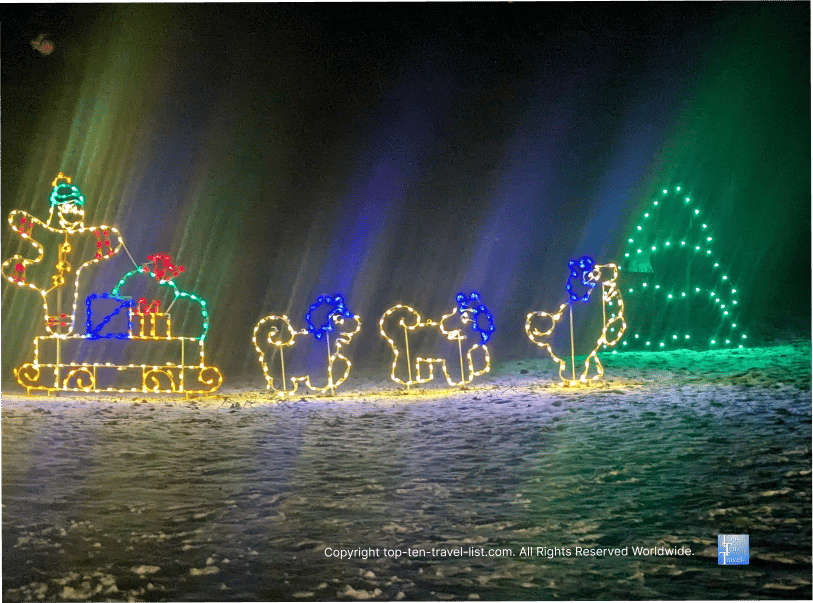 Festive display at the Carlisle Reservation drive thru light show in Ohio