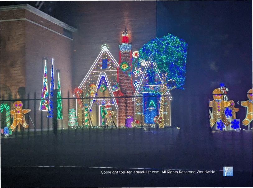 Gingerbread holiday display at Nela Park in East Cleveland