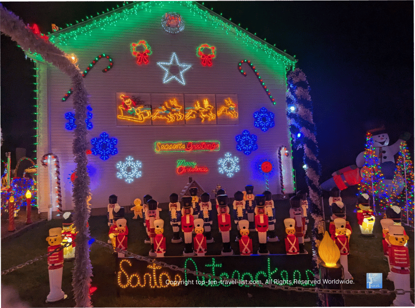 Nutcracker holiday display at Crown Point Parkway in Strongsville, Ohio