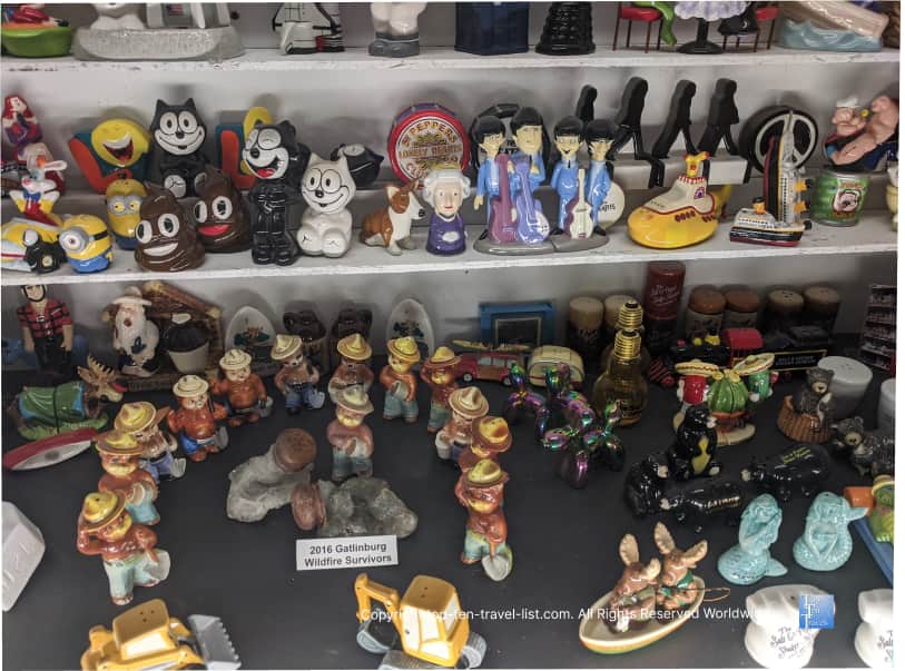 Novelty shakers at the Salt and Pepper Museum in Gatlinburg, TN