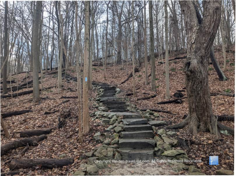 Staircase on the Blue Hen Falls hike at Cuyahoga Valley National Park in Ohio