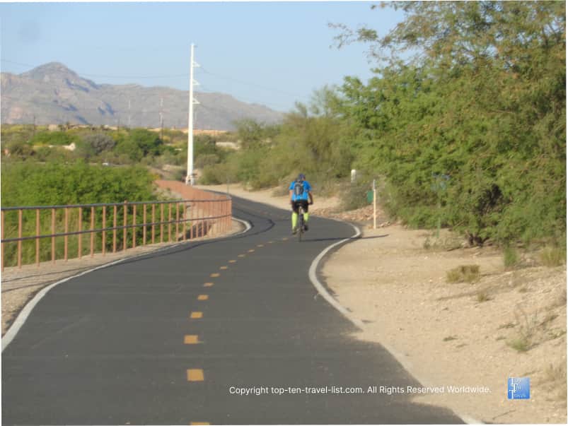 Biking the beautiful Rillito River path in Tucson, Arizona
