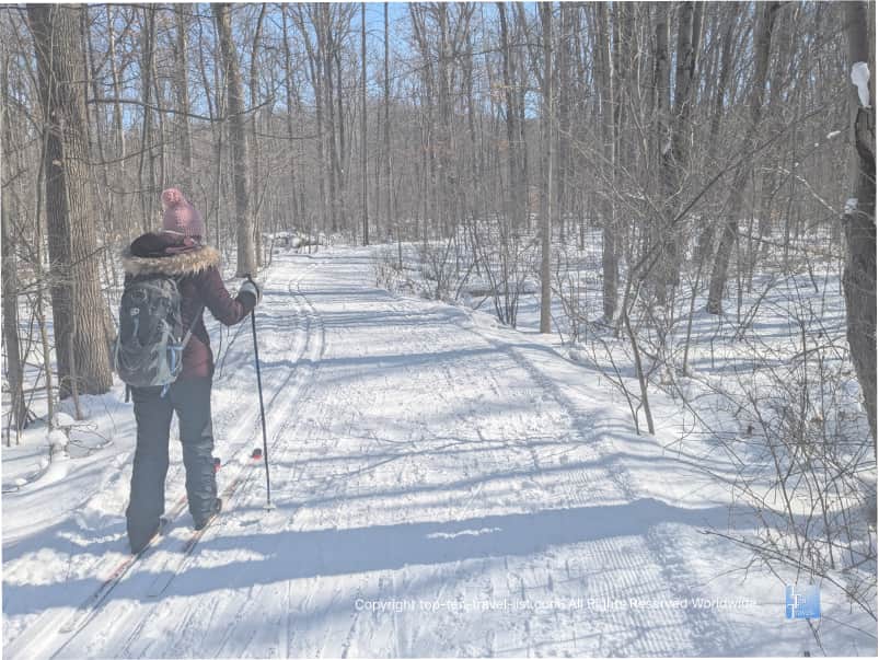 Cross country skiing at Chapin Forest in Ohio