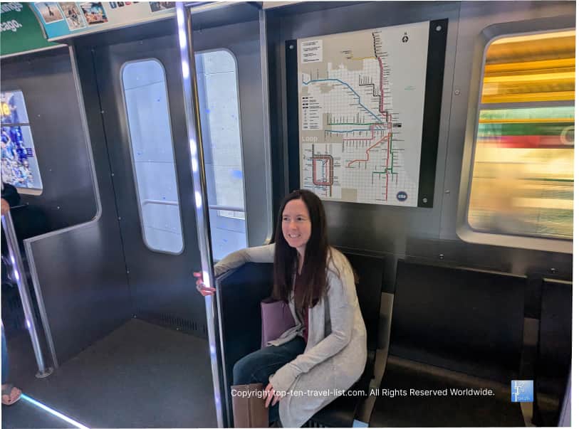 L Train replica at the Willis Tower in Chicago