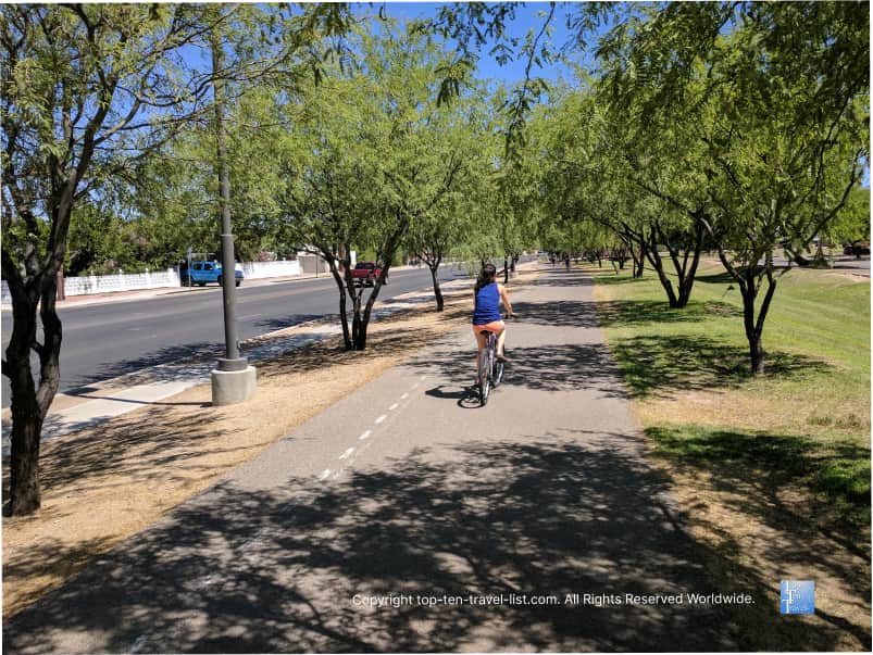 Reid Park bike path in Tucson