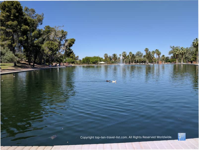 Reid park pond in Tucson