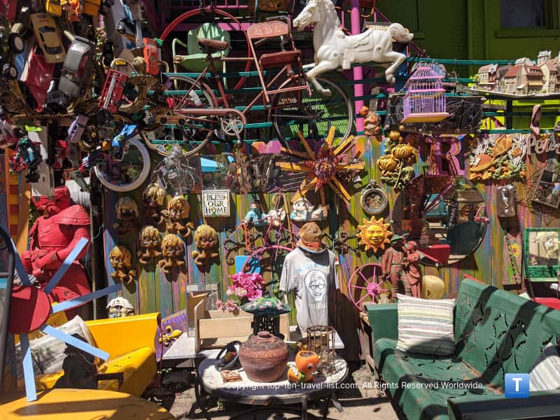 Funky, colorful decor at Randyland in Pittsburgh