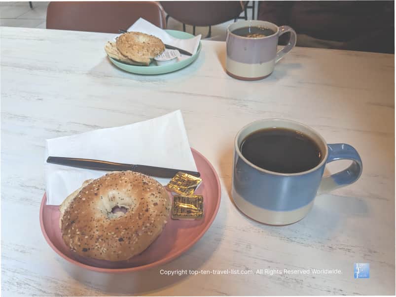 Coffee and bagels at Urban Grounds Tarpon Springs