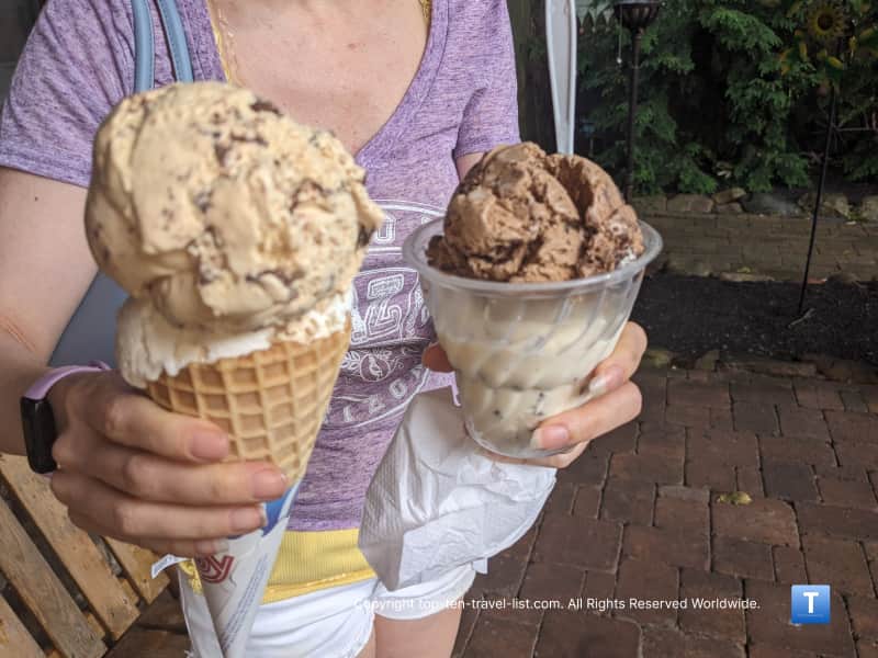 Ice cream at Pine Country ice cream shop in North Royalton, Ohio