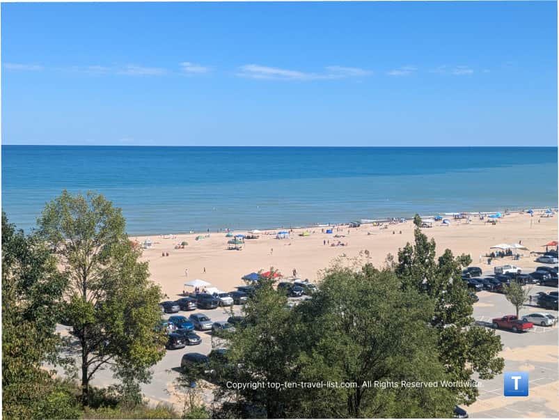 Great views of Lake Michigan on a trail at Indiana Dunes State Park