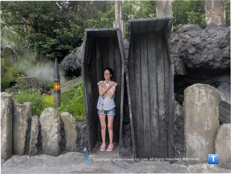 Frankenstein coffin pic at Epic Universe 