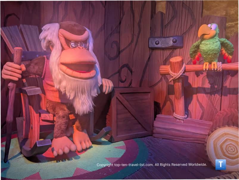 Cool queue for Mine Cart Madness at Universal's Donkey Kong Country 