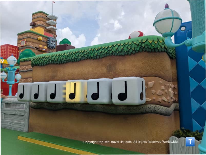 Note boxes at Super Nintendo Land at Epic Universe