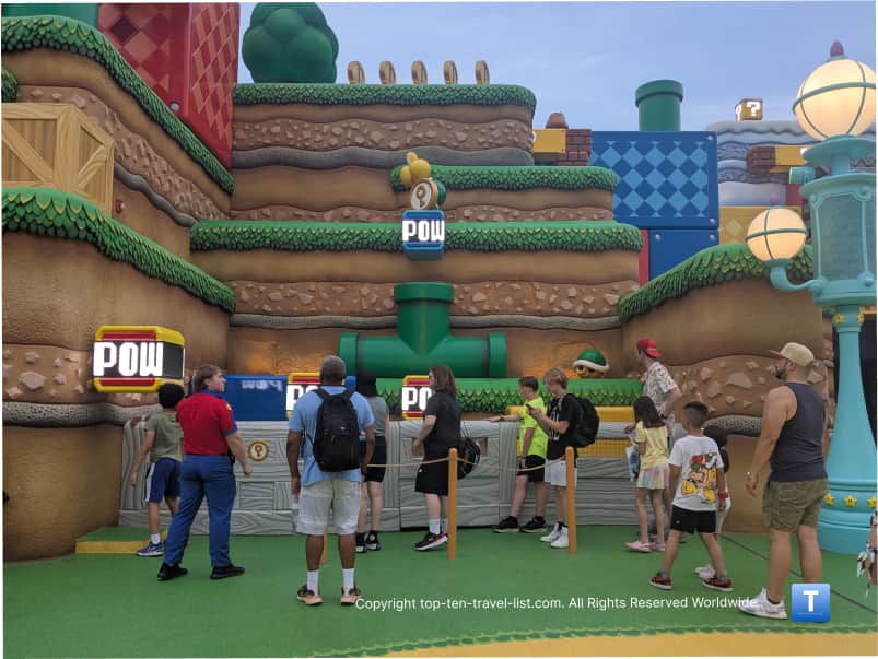 Pow blocks at Super Nintendo Land at Epic Universe