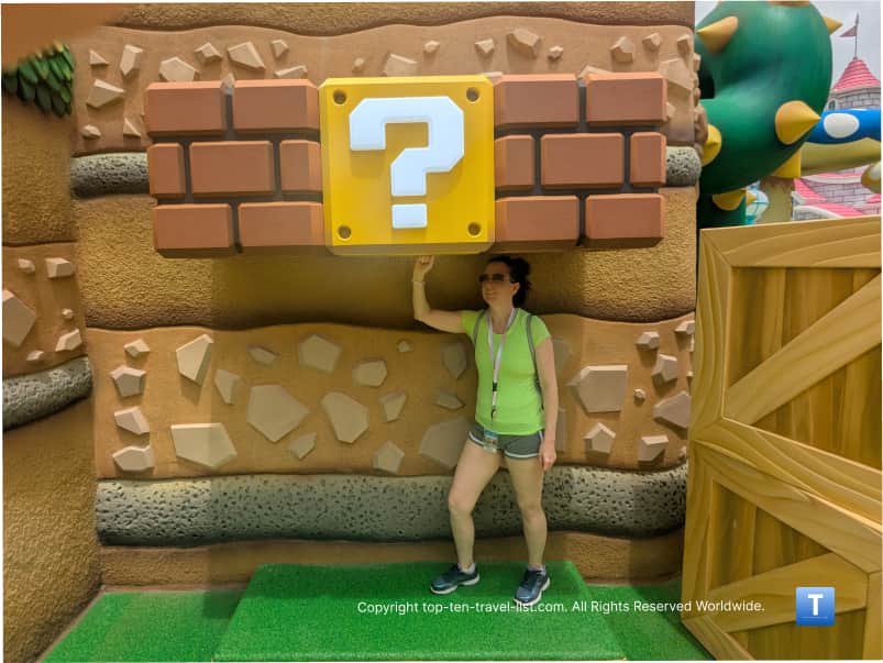 Brick boxes at Super Nintendo Land at Epic Universe 