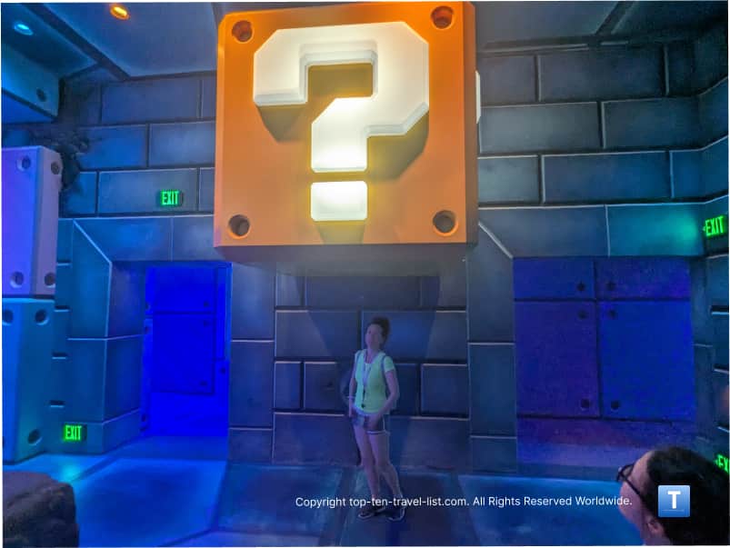 Question mark photo opp at Super Nintendo Land at Epic Universe