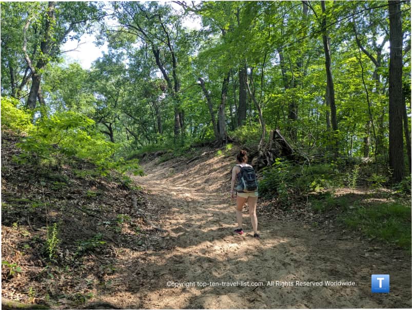 Hiking up a sand dune at Indiana Dunes State Park
