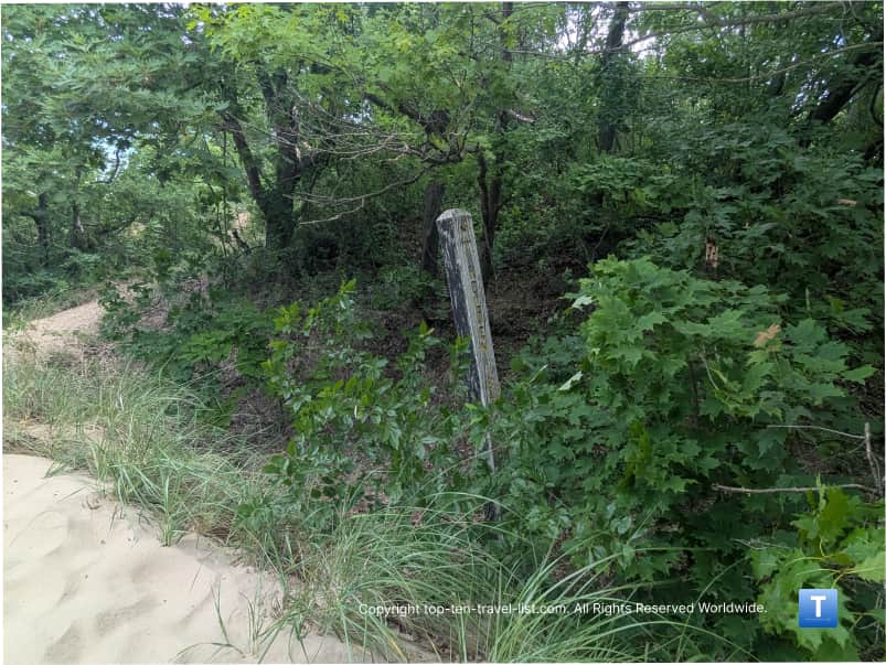 Rusty Mt. Holden dune sign in Indiana