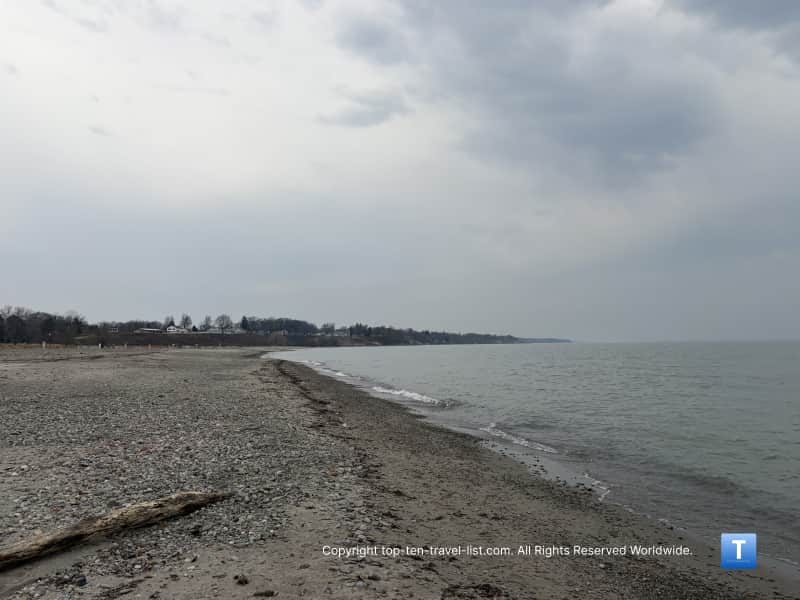 Quiet overcast spring day at Conneaut Township Park in Ohio