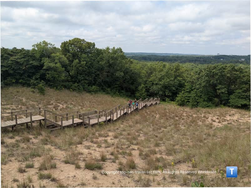 Staircase on the Three Dunes hike at Indiana Dunes State Park