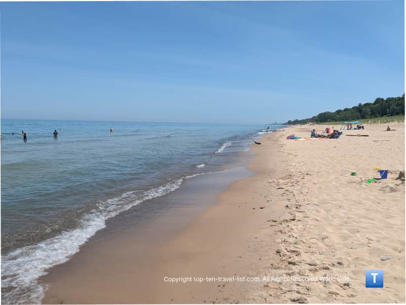 Quiet summer day at Porter Beach in Indiana