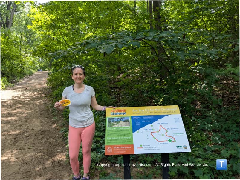 Three Dunes Challenge trailhead at Indiana dunes State Beach