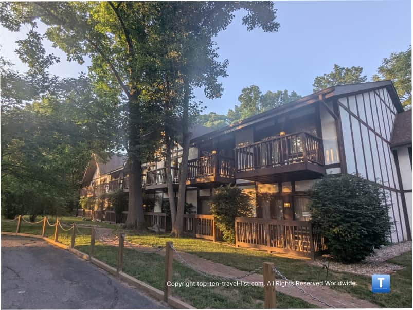 Trees surrounding the Spring House Inn in Indiana