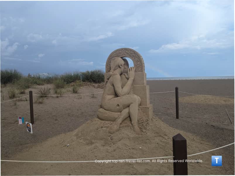 Sand sculpture at Headlands Beach
