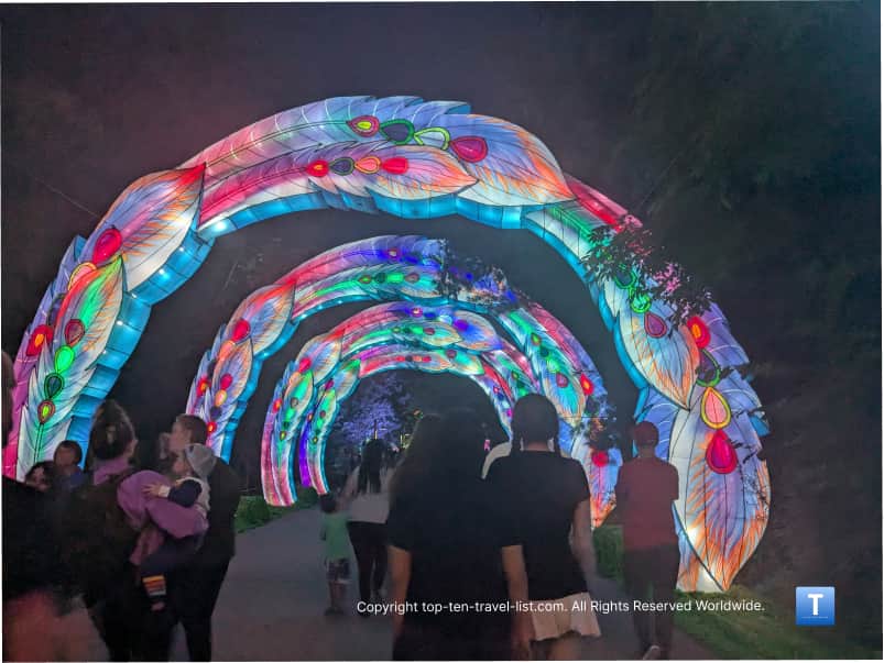 Colorful tunnel at the Cleveland Lantern festival