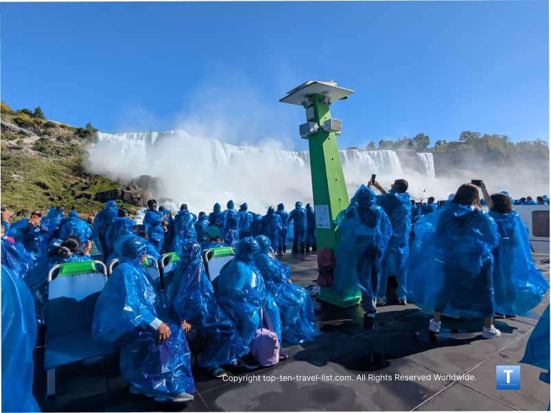 Seating area on Maid of the Mist boat
